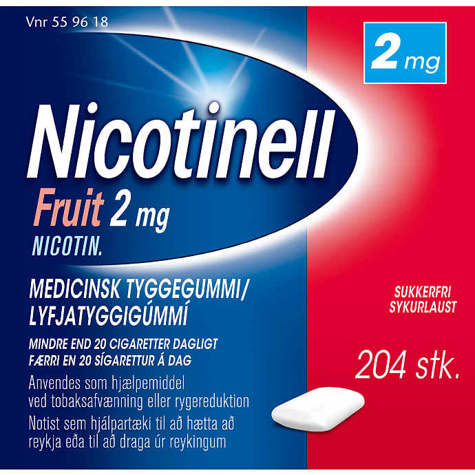 Nikotintyggegummi Fruit sukkerfri