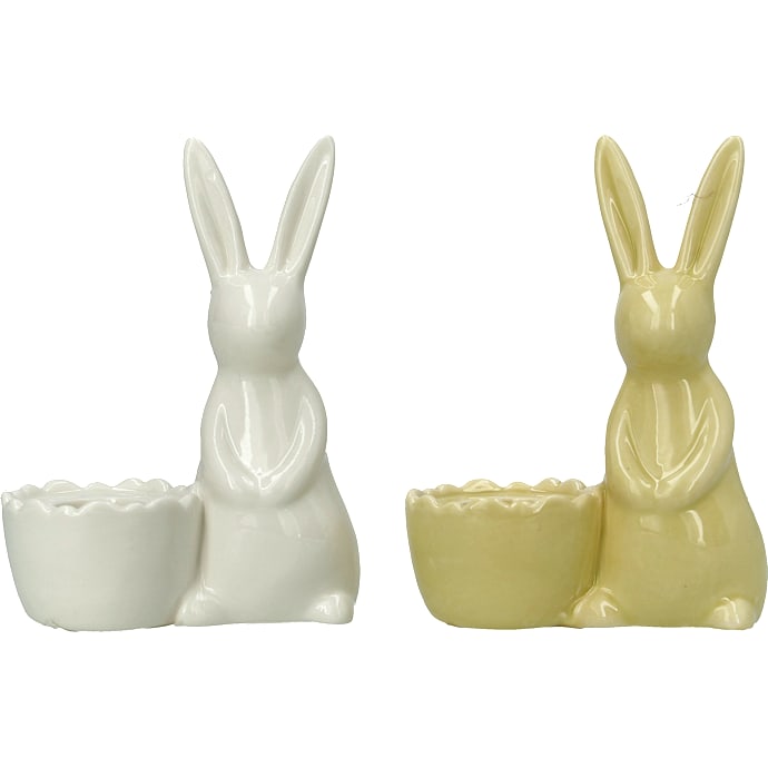 Porcelænsstage med kanin til stagelys 12 cm