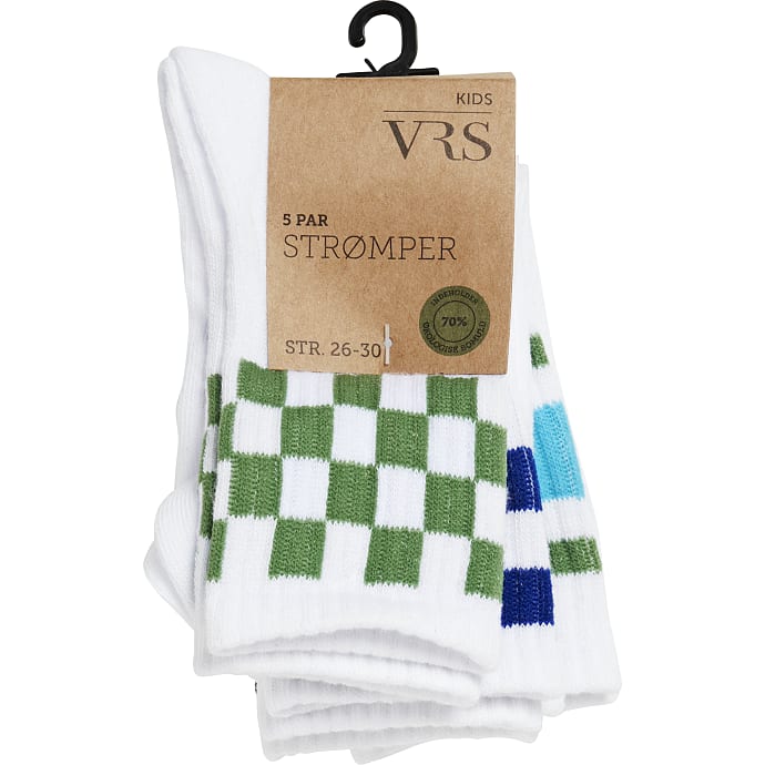 VRS børne 5-pak strømper str. 31/34 - printet