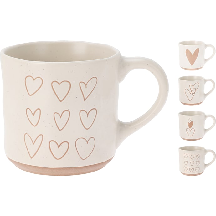 Krus med hjerter - 350 ml - flere varianter - assorteret