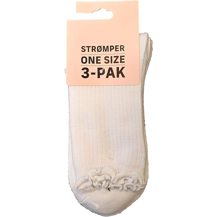NN Dame Ribstrømper 3-pak White
