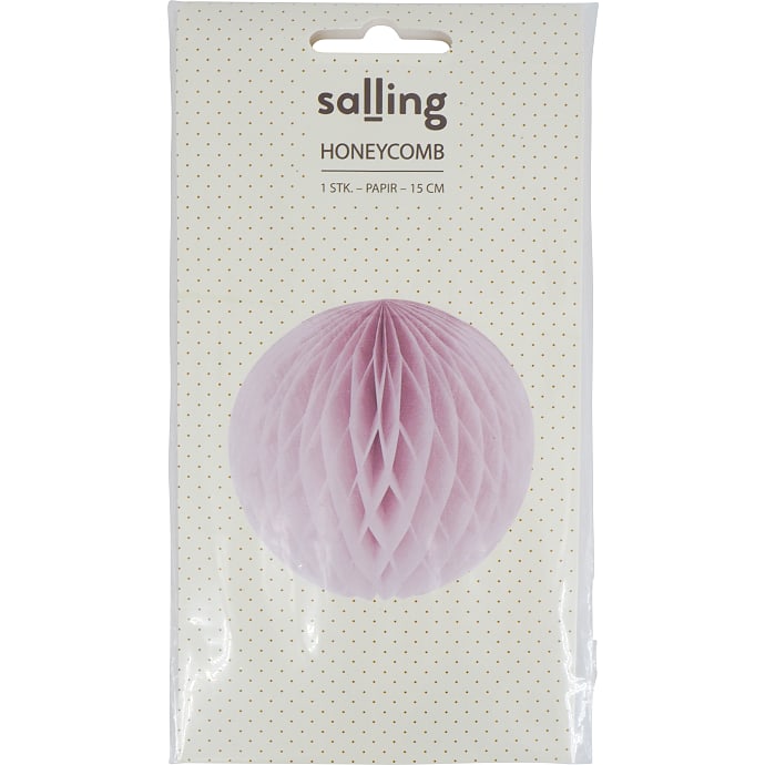 Salling Honeycomb biekagedekoration Ø 15 cm lyserød
