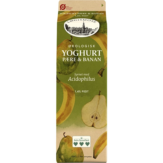 Løgismose, Yoghurt m. pære og banan 1,4% fedt