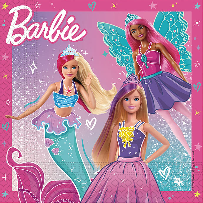 Barbie Servietter 33x33 cm .