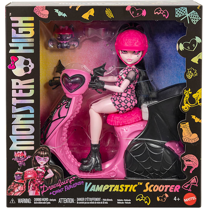Monster High Draculaura Vamptastic scooterdukke og køretøj