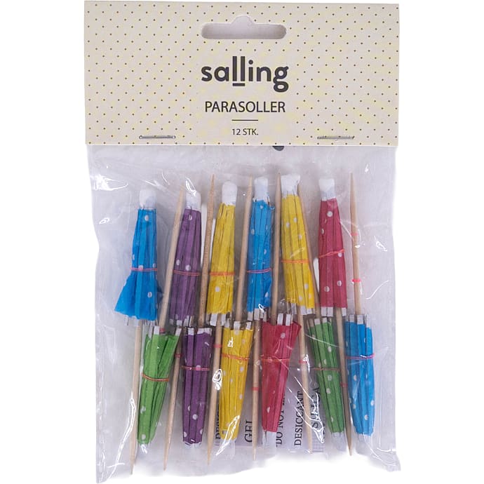 Salling drinksparasoller - flere varianter - assorteret