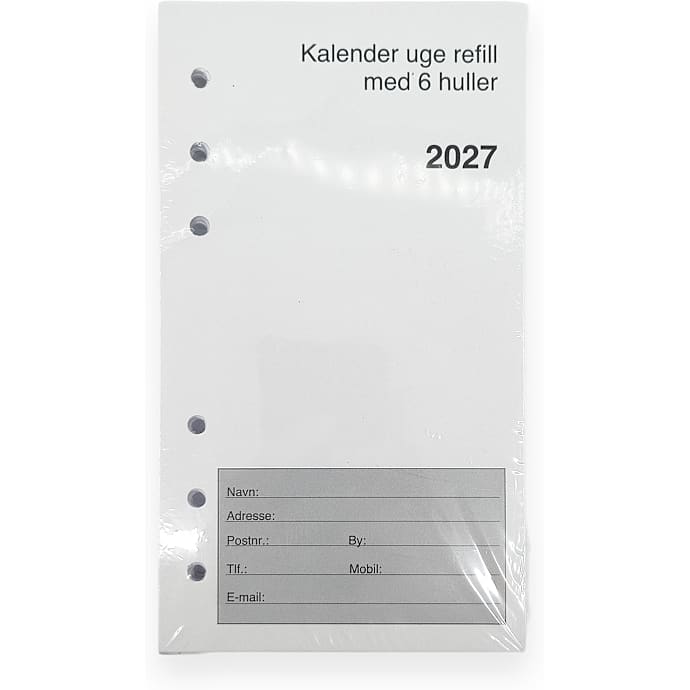 1Conzept Kalender Uge Refill Med 6 Huller 2027