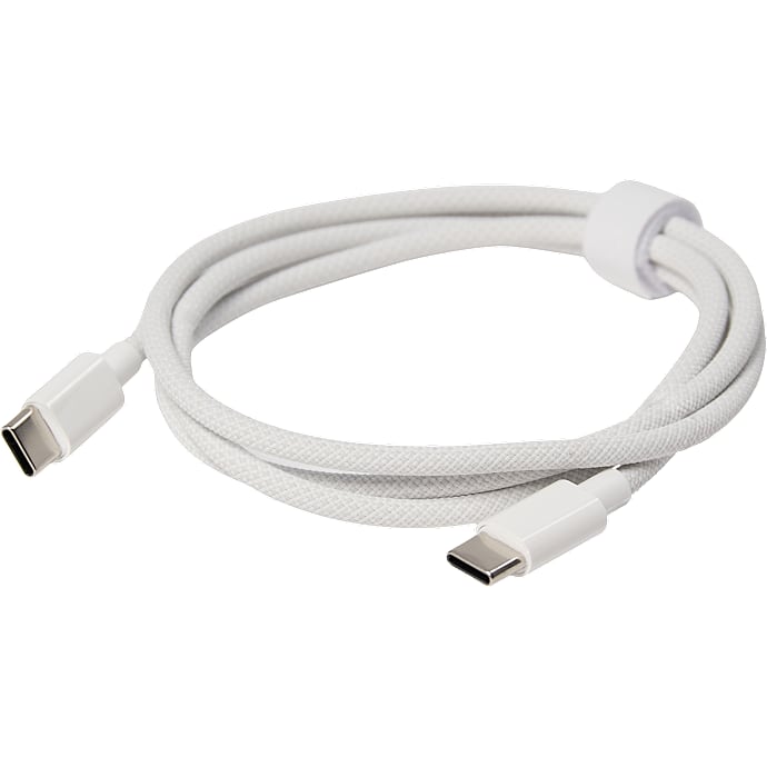Elworks USB-C til USB-C Stofkabel Hvid