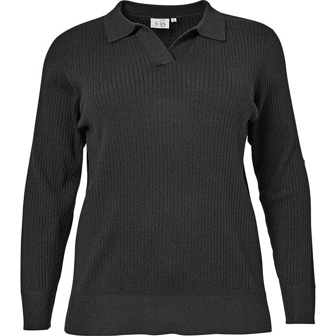 VRS dame polo striktrøje str. 52 - sort