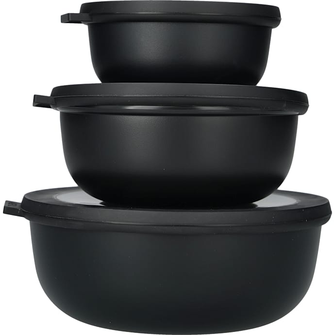 Mepal Cirqula lav rund skål - sort (3-pak)