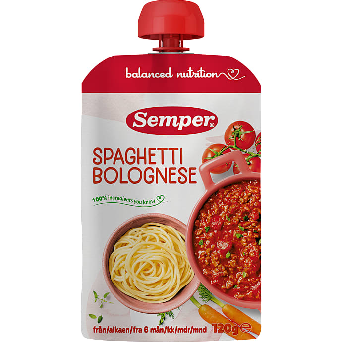 Babymad m. spaghetti bolognese, Semper