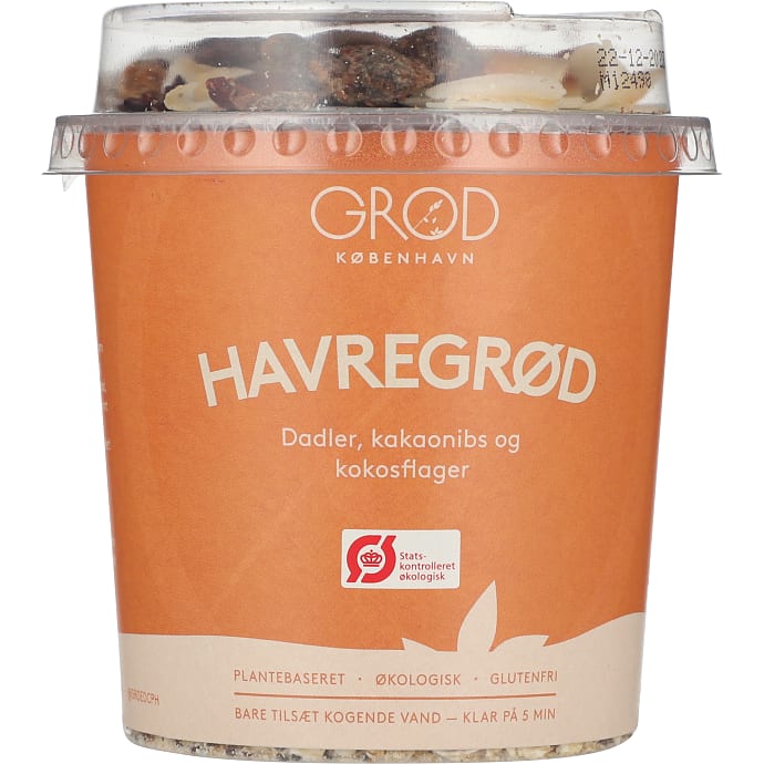 Instant grød m. dadler, kakao og kokos glutenfri øko