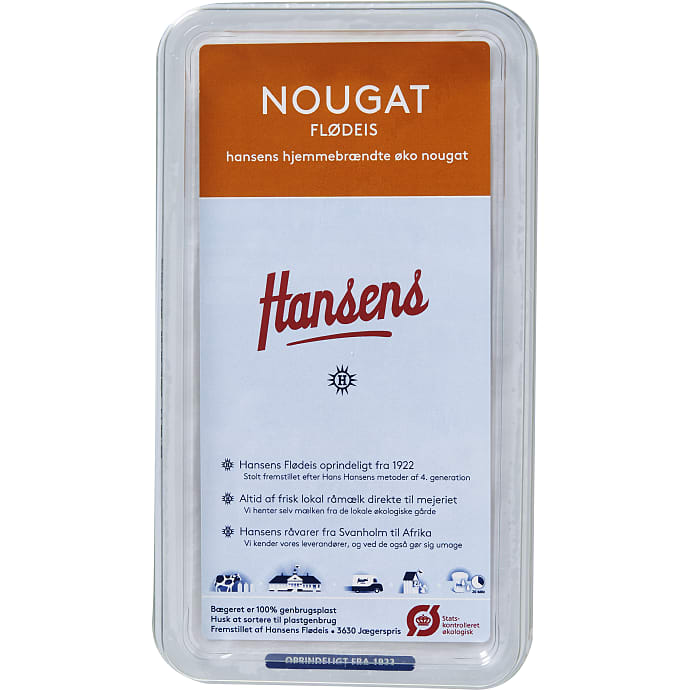 Hansens Flødeis med nougat øko 500 ml
