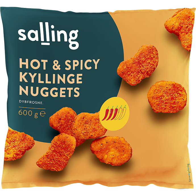 Salling Kyllingenuggets stærkt krydret 600 g