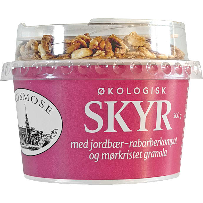 Skyr m. jordbær- og rabarbersmag 1,5% fedt øko