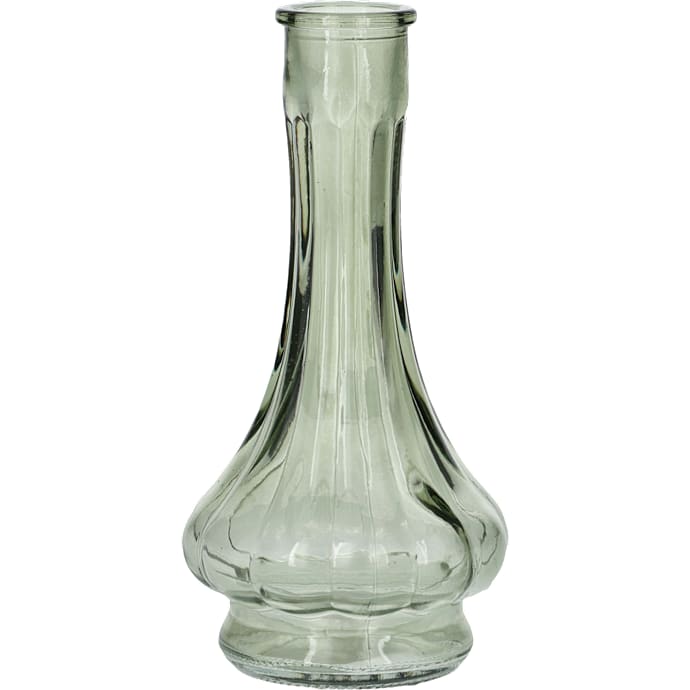 Rillet vase - grøn