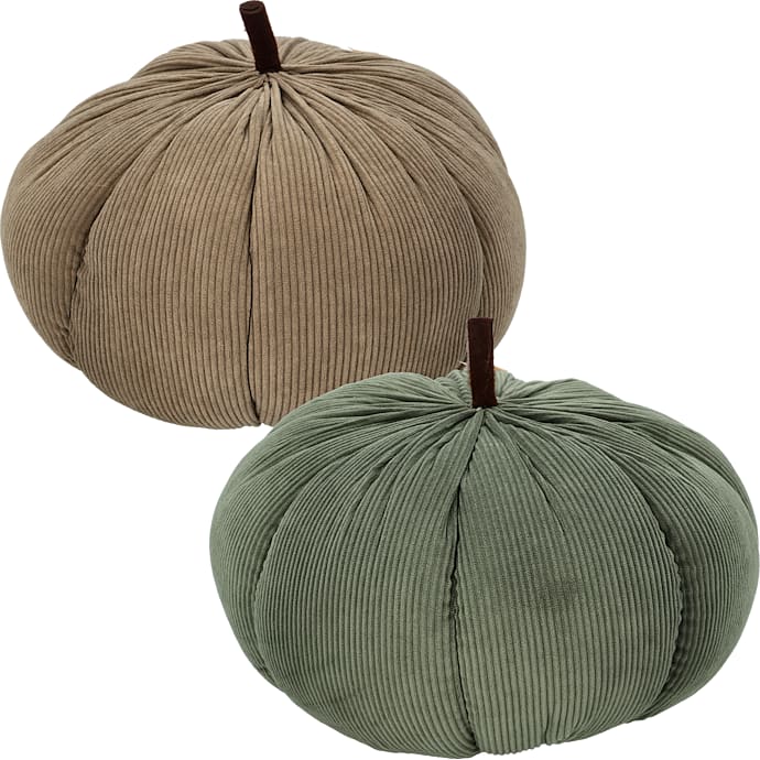 Efterårs græskar i fløjl H: 35 cm - flere varianter - assorteret