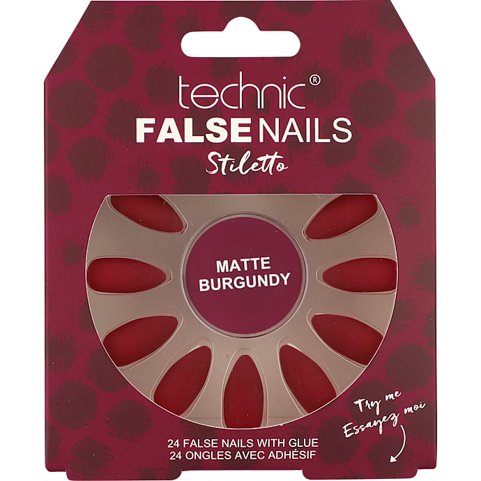 Kunstige negle Matte Burgundy
