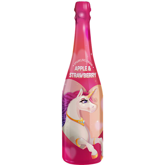 Unicorn Mousserende Frugtdrik Æble og Jordbær