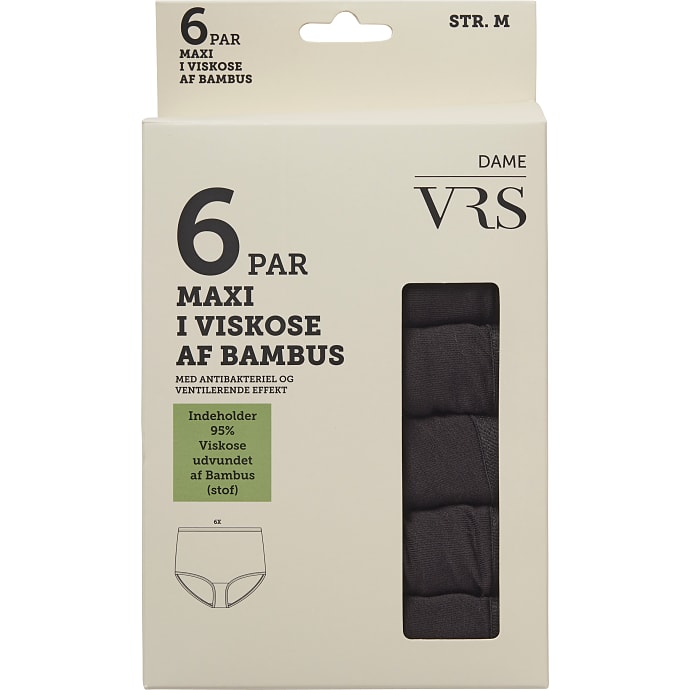 VRS Woman Maxi trusser str. 3XL sort 6-pak