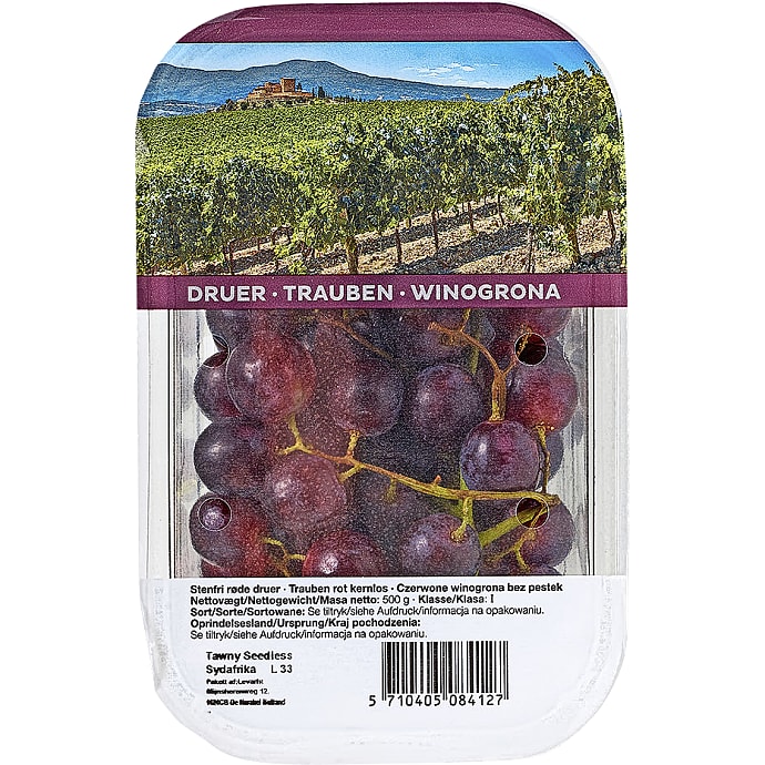 Stenfrie røde druer