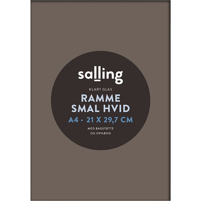 Salling ramme hvid m. glas 21x29,7 cm