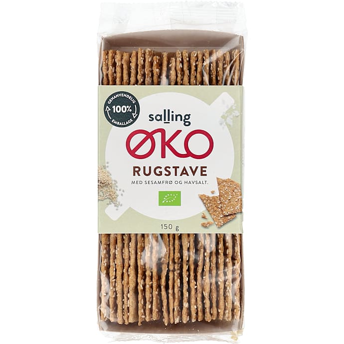 Rugsnacks m. havsalt og sesamfrø øko
