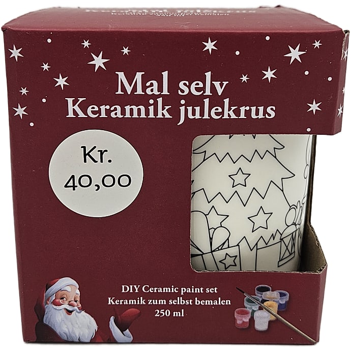 Mal selv julekop inkl. pensel og maling - Hvid