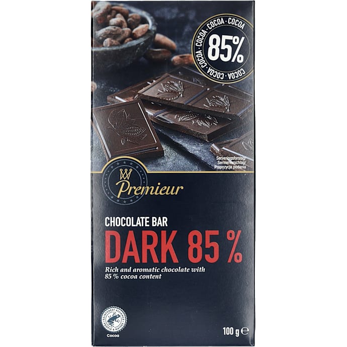 Premieur Mørk Chokolade 85% Kakao 100 g