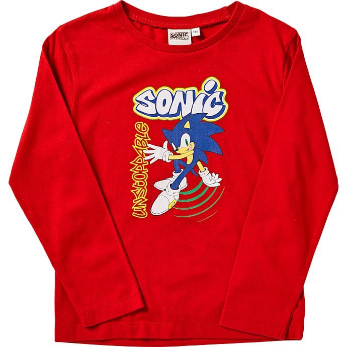 Sonic T-shirt str. 110/116 - rød