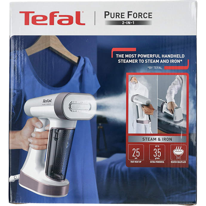 Tefal Pure Force 2-in-1 strygejern og steamer - hvid/lyserød
