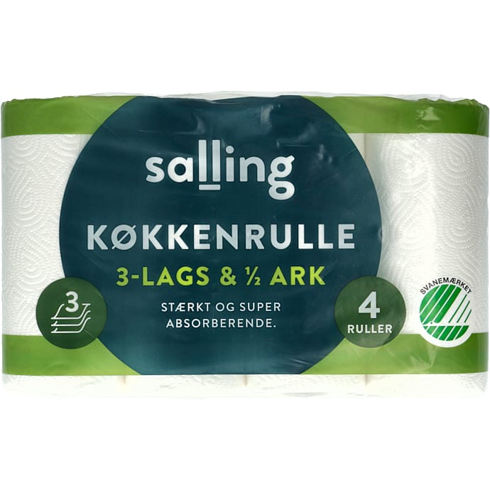 Køkkenrulle 3-lags halve ark