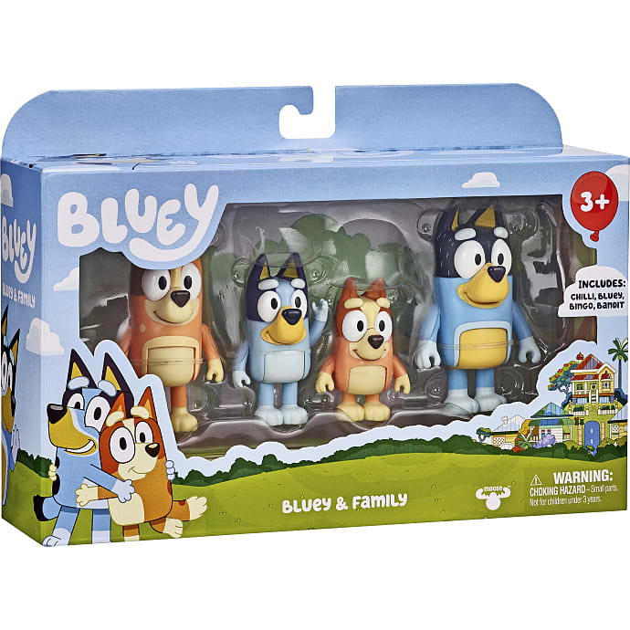Bluey Bluey familie figurer 4-pak