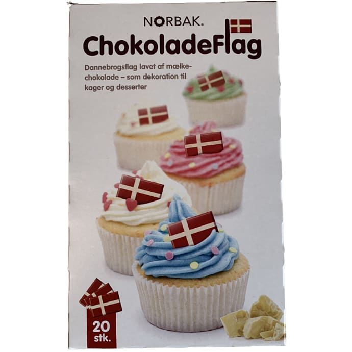 Dannebrog m. hvid chokolade