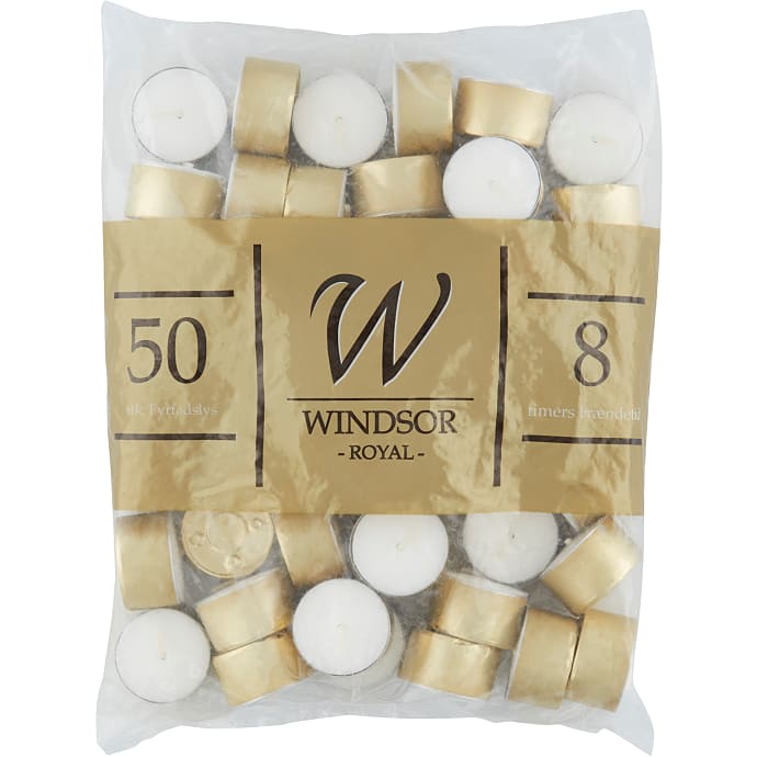 Royal Windsor fyrfadslys 50-pak - Hvid