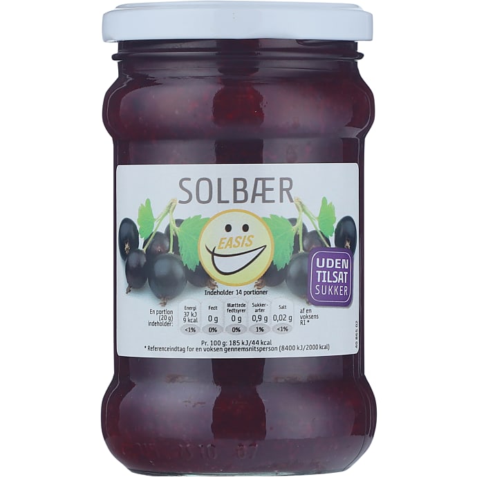 Easis Solbærmarmelade uden tilsat sukker 285 g