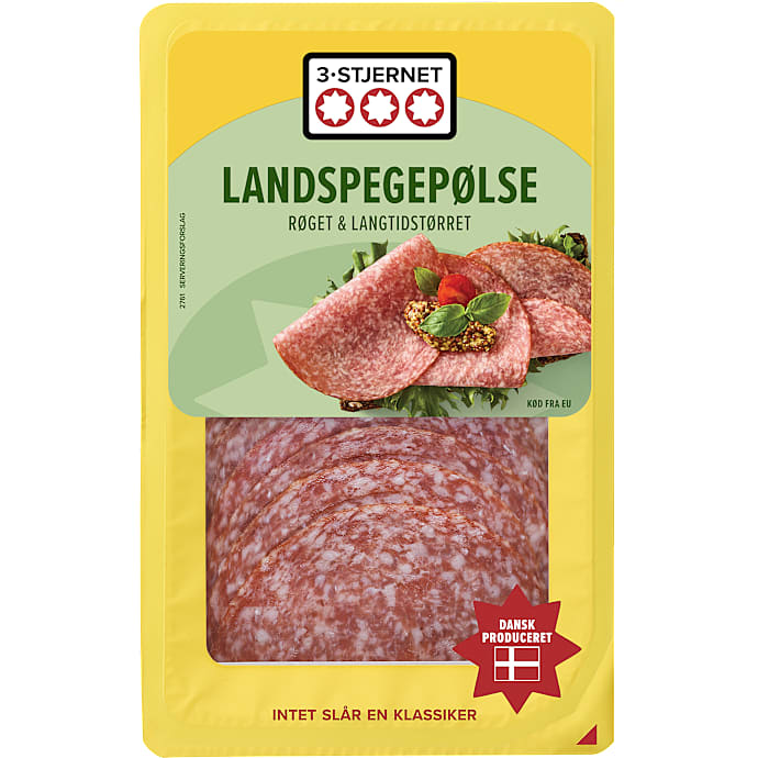 Landspegepølse i skiver – produktbillede