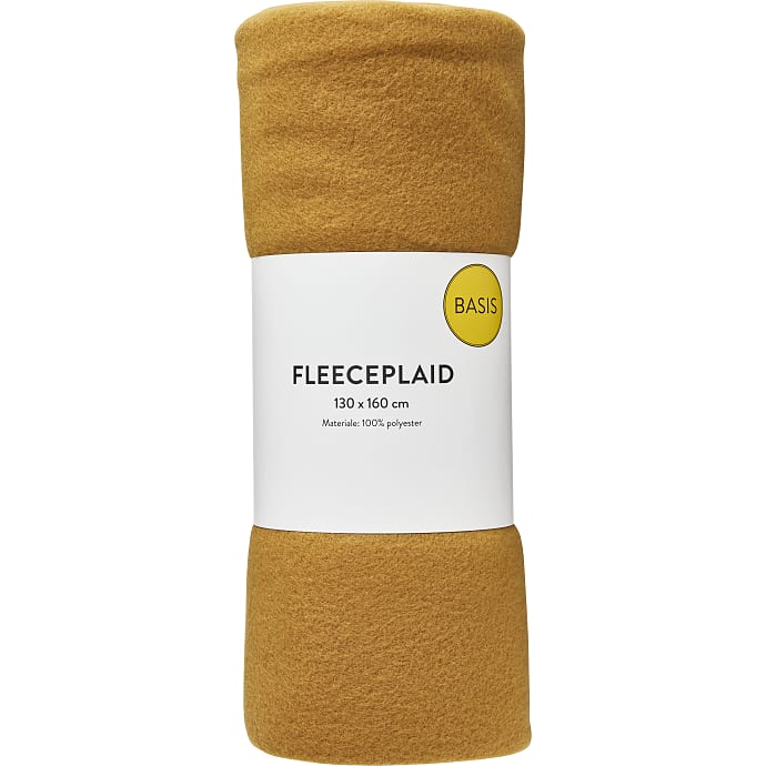 BASIS fleeceplaid 130x160 cm - karrygul