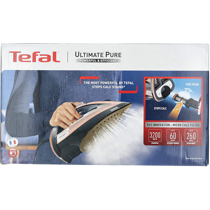 Tefal Ultimate Pure V9845 strygejern med damp - sort