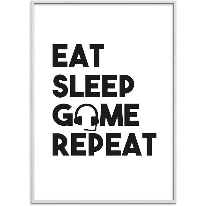 Citatplakat Gamer Eat Sleep Game Repeat