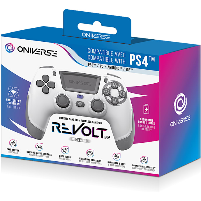 Oniverse PS4 Trådløs Bluetooth Controller Revolt - Hvid