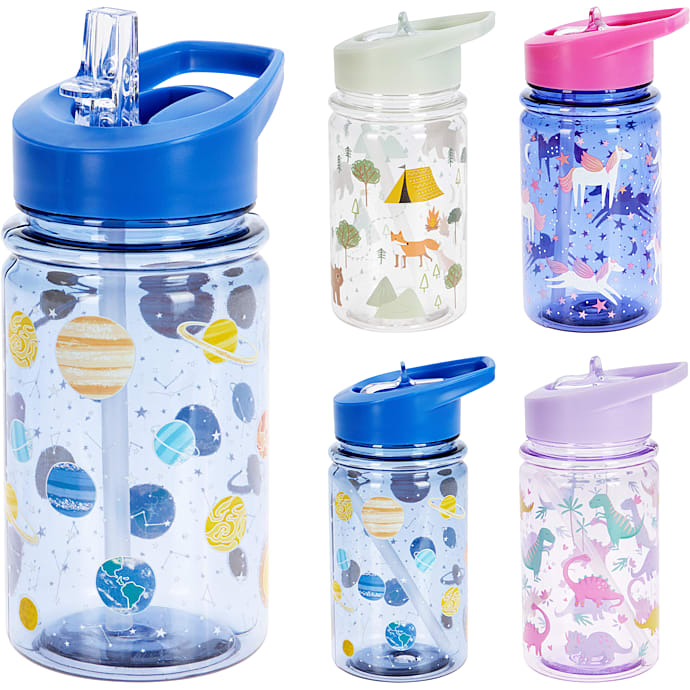 Vandflaske med motiv - 450 ml - flere varianter - assorteret