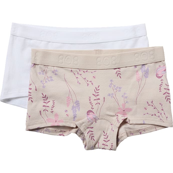 808 Hipster 2-Pak Str. 6 År Beige/Hvid