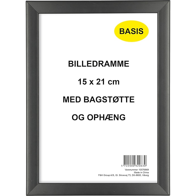 BASIS Ramme Sort 15x21 cm