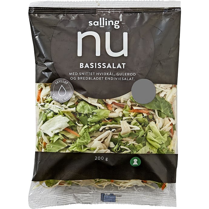 Snittet og skyllet basissalat