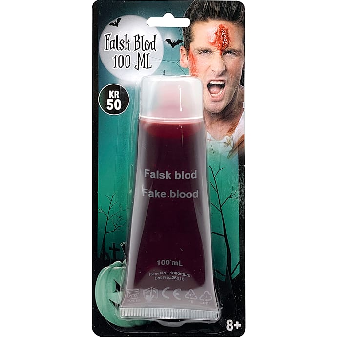 Halloween kunstigt blod 100 ml - rød