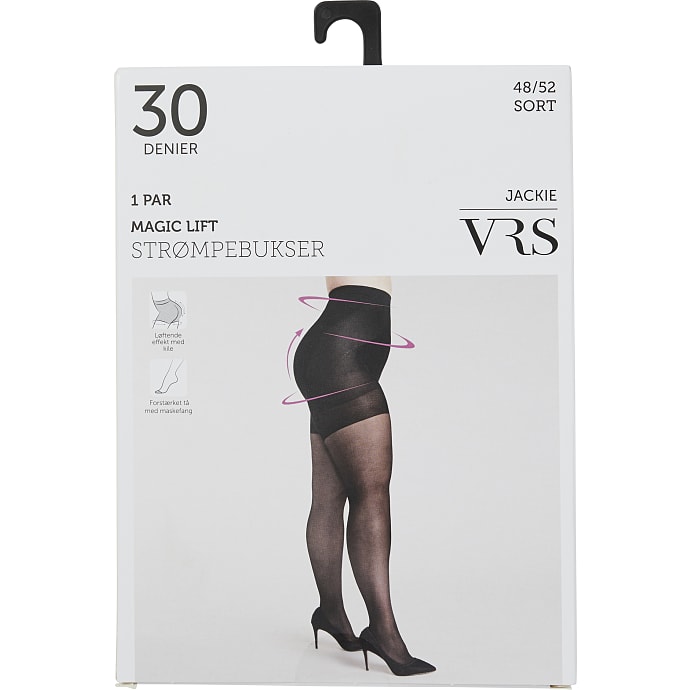VRS strømpebukser magic lift str. 48/52 - sort