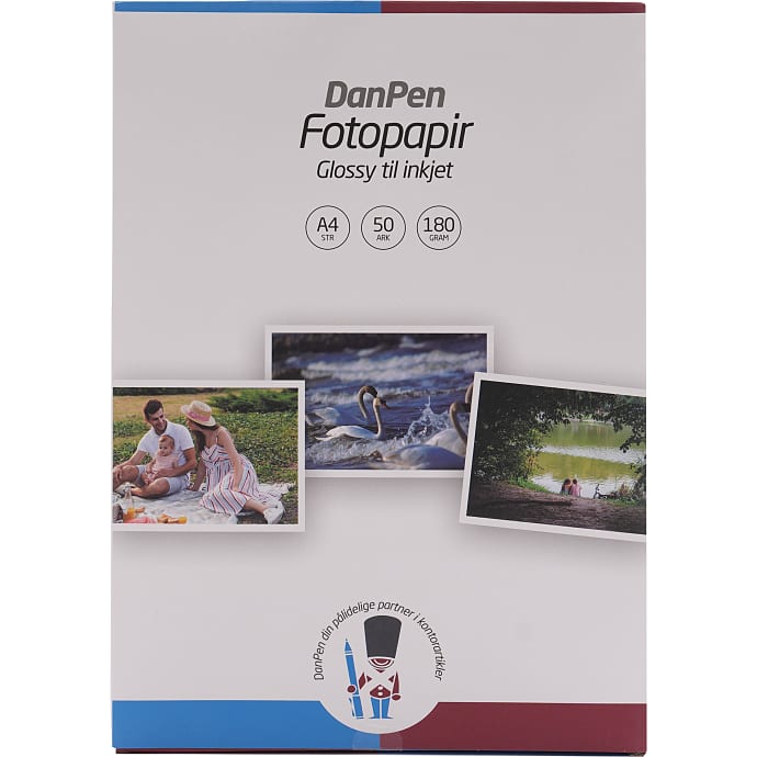 Glossy fotopapir A4 180g - 50 stk.