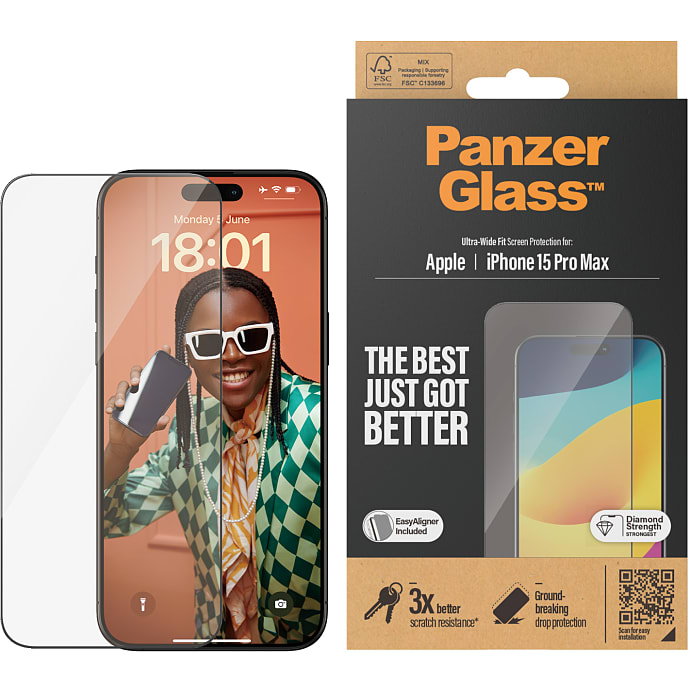 PanzerGlass iPhone 15 Pro Max skærmbeskyttelse