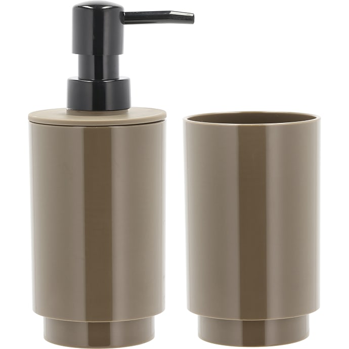 Lea sæbedispenser og tandkrus - beige
